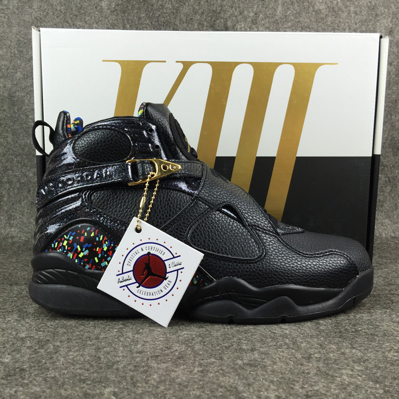 New Air Jordan 8 Black Gold Shoes