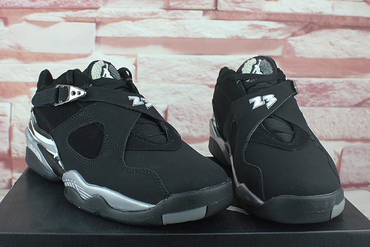 New Air Jordan 8 Low Black Silver Shoes