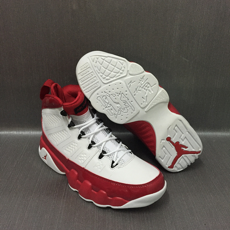 red and white jordans retro 9