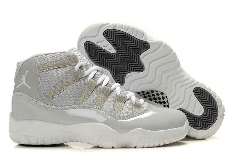 Latest Air Jordan Retro 11 Grey White - Click Image to Close