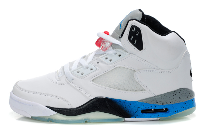 Jordan 5 Retro White Blue White - Click Image to Close