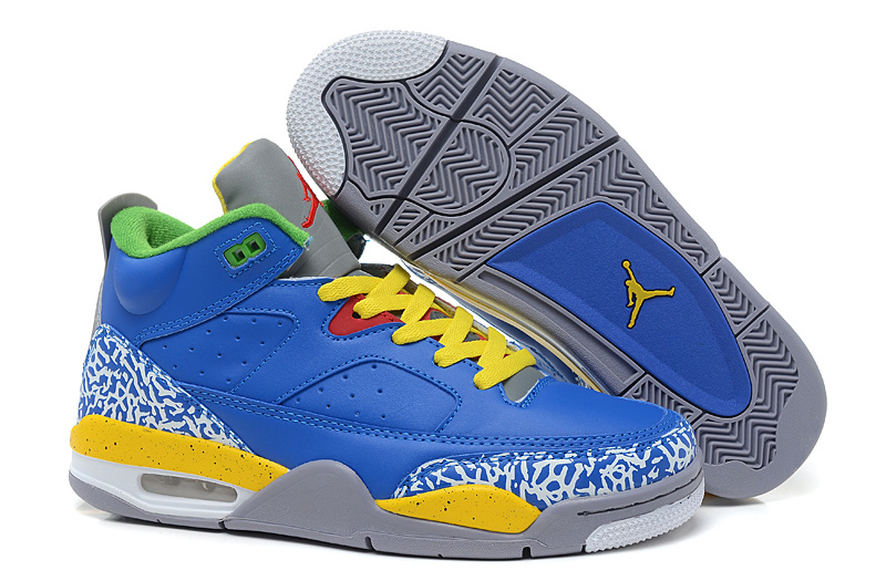 New Arrival Air Jordan Spizike Blue Yellow Grey Cement Shoes