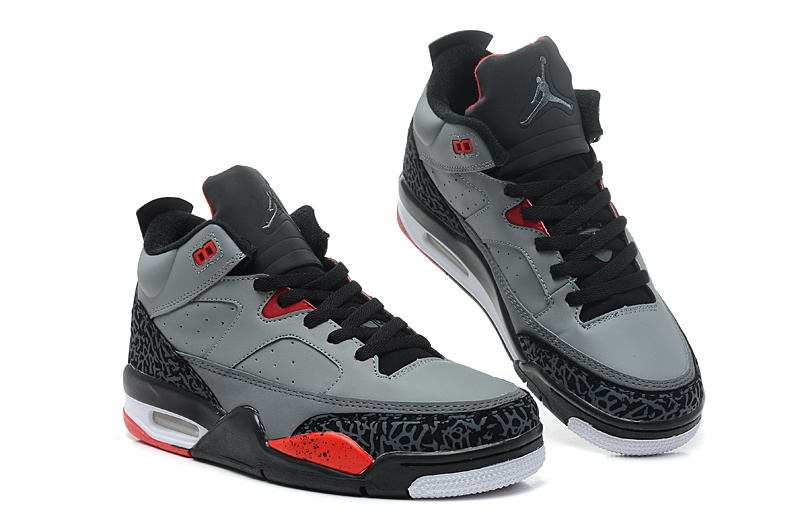 New Arrival Air Jordan Spizike Grey Black Red Shoes - Click Image to Close