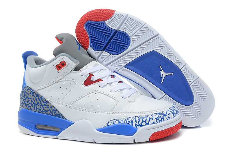 New Arrival Air Jordan Spizike White Blue Red Shoes