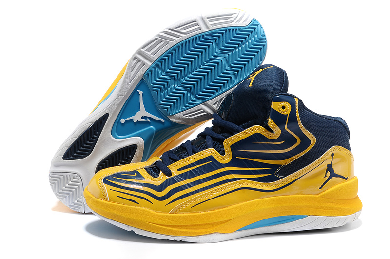 2013 Air Jordan Vintage Blue Yellow Shoes