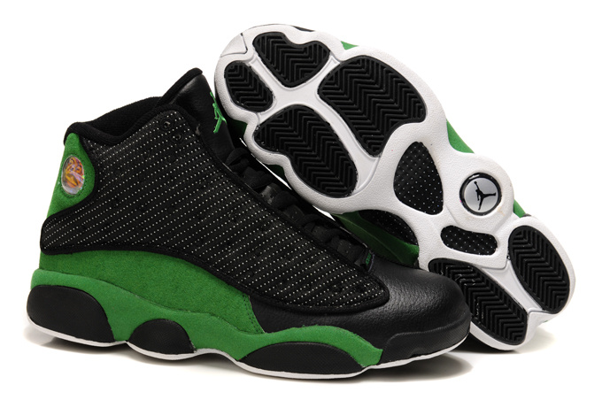 Latest Air jordan 13 Black Green - Click Image to Close