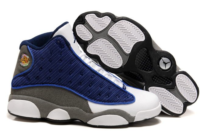 Latest Air jordan 13 Blue White Grey - Click Image to Close