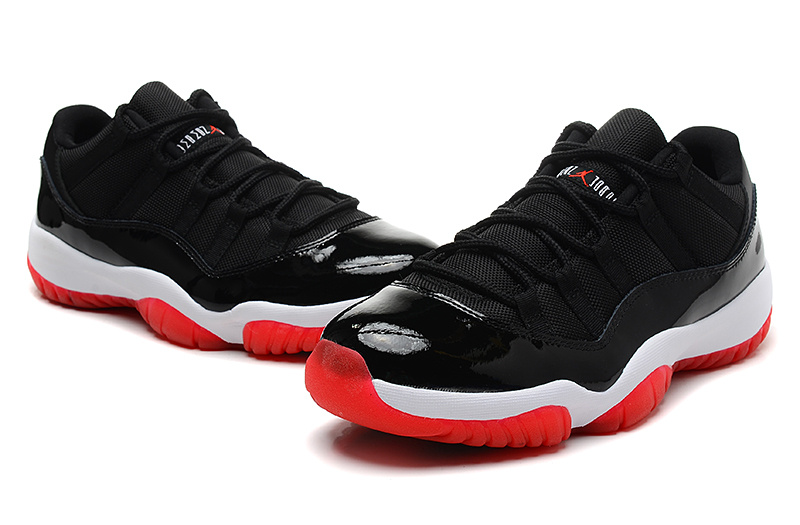 New Jordan 11 Low Black Red White Shoes - Click Image to Close