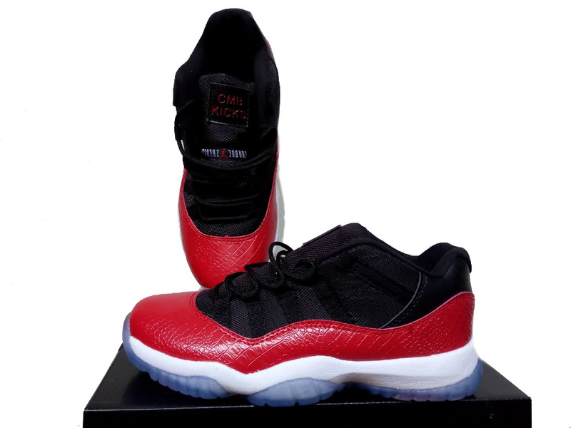 New Jordan 11 Low Red Black White Men Women Shoes - Click Image to Close