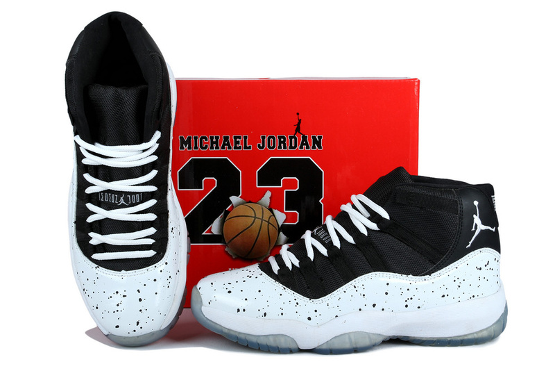 New Arrival Jordan 11 Oreo Edition Black White Shoes - Click Image to Close