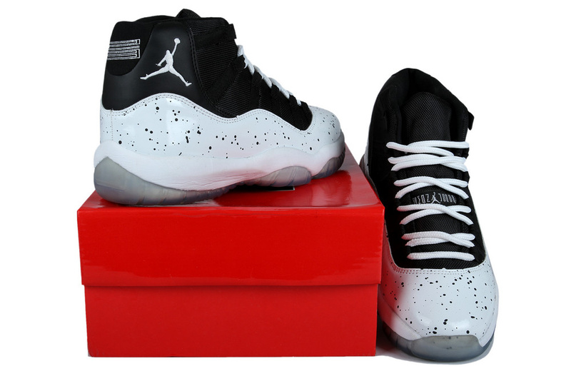 New Arrival Jordan 11 Oreo Edition Black White Shoes - Click Image to Close