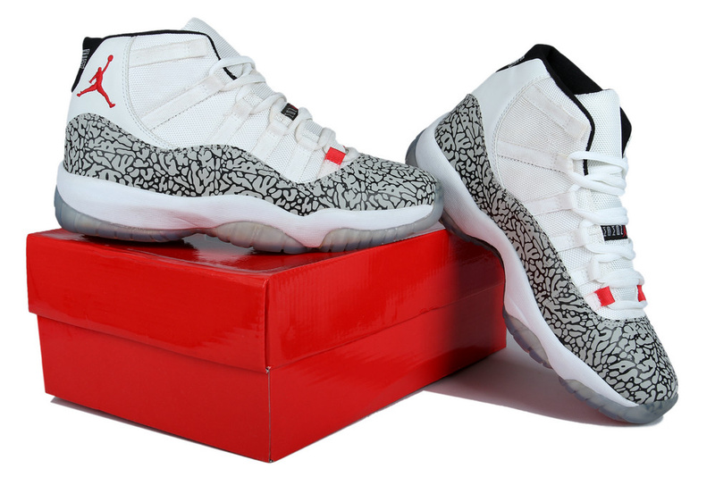 New Arrival Jordan 11 White Grey Cement Shoes