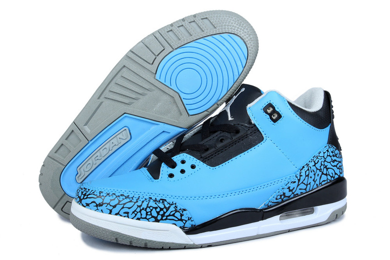 New Arrival Jordan 3 Retr Blue Moon Black Shoes