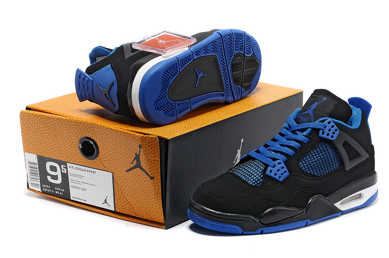 2013 Air Jordan 4 Black Blue Shoes