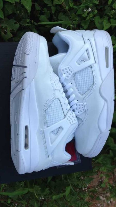 New Jordan 4 Retro All White Shoes