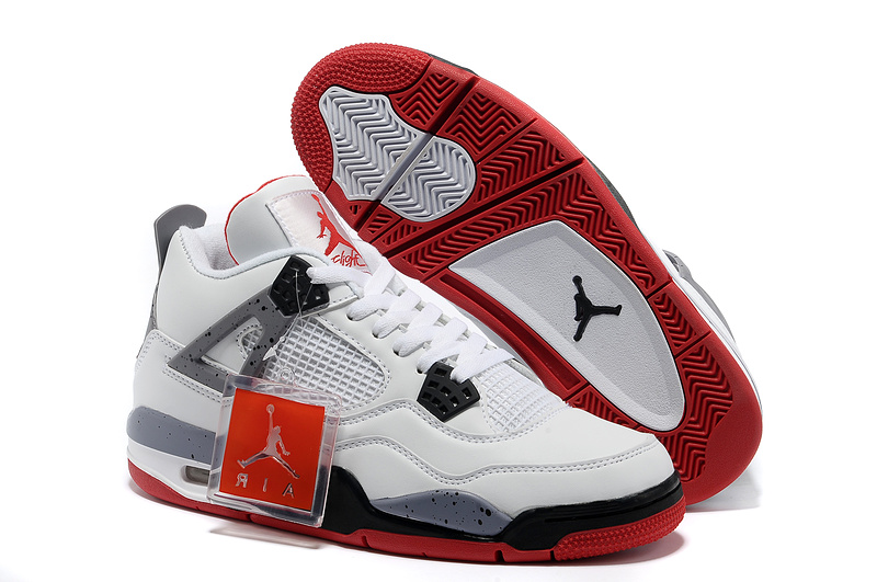 2013 Air Jordan 4 White Black Red Shoes