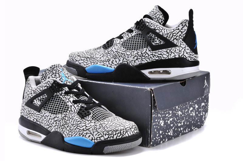 New Arrival Jordan 4 White Grey Black Shoes