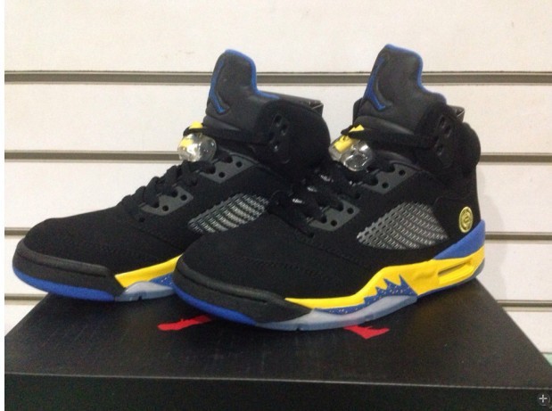 New Arrival Jordan 5 Retro Black Yellow Shoes - Click Image to Close