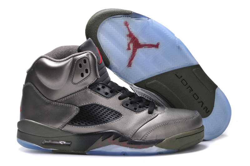 New Arrival Jordan 5 Retro Grey Black Shoes