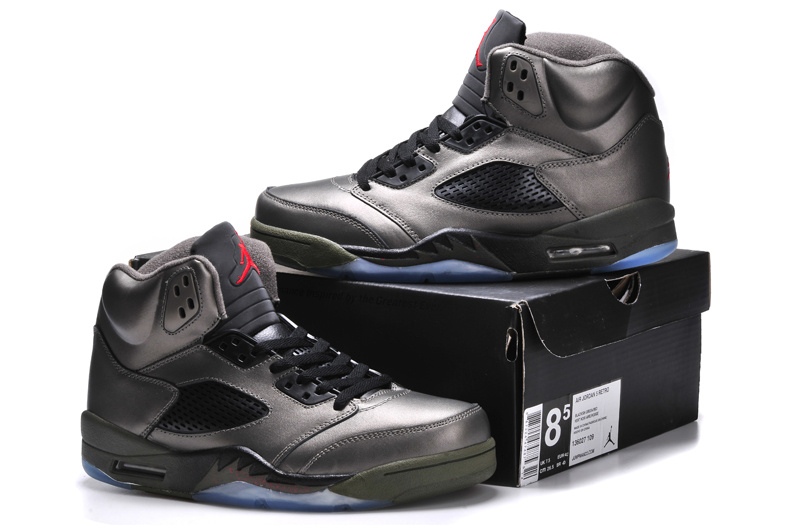 New Arrival Jordan 5 Retro Grey Black Shoes