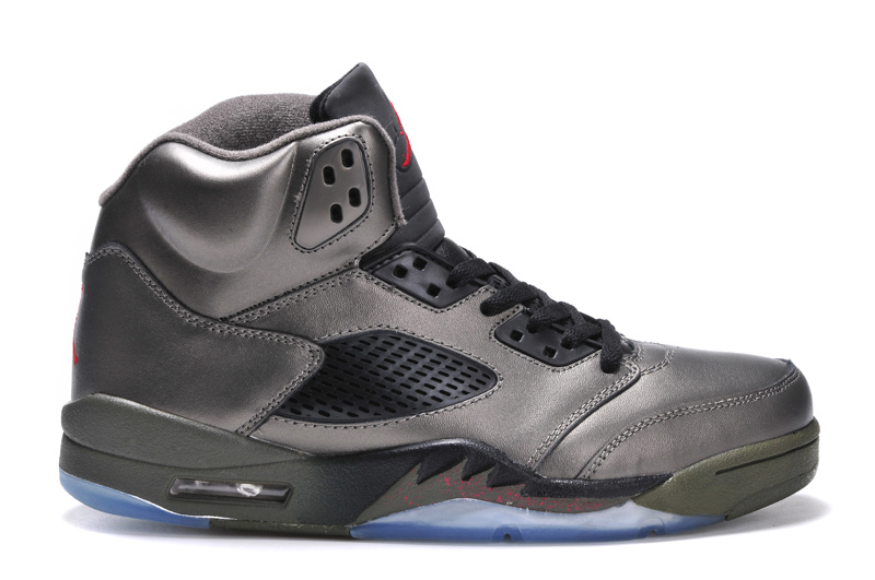 New Arrival Jordan 5 Retro Grey Black Shoes - Click Image to Close