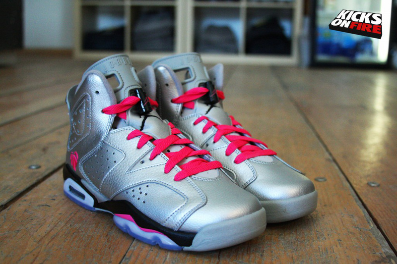 New Jordan 6 Retro Valentine Silver Black Red Shoes