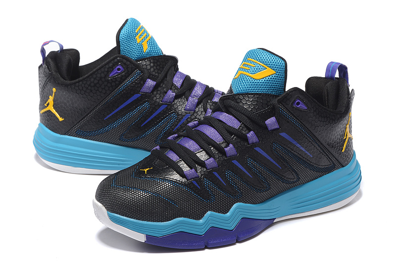 New Jordan CP3 IX Black Purple Blue Yellow Shoes - Click Image to Close