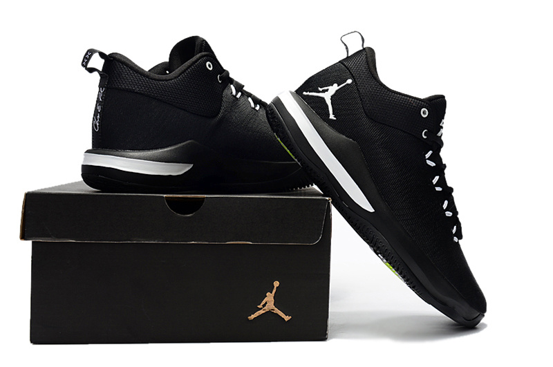 New Jordan CP3 X Elite All Black White Shoes - Click Image to Close