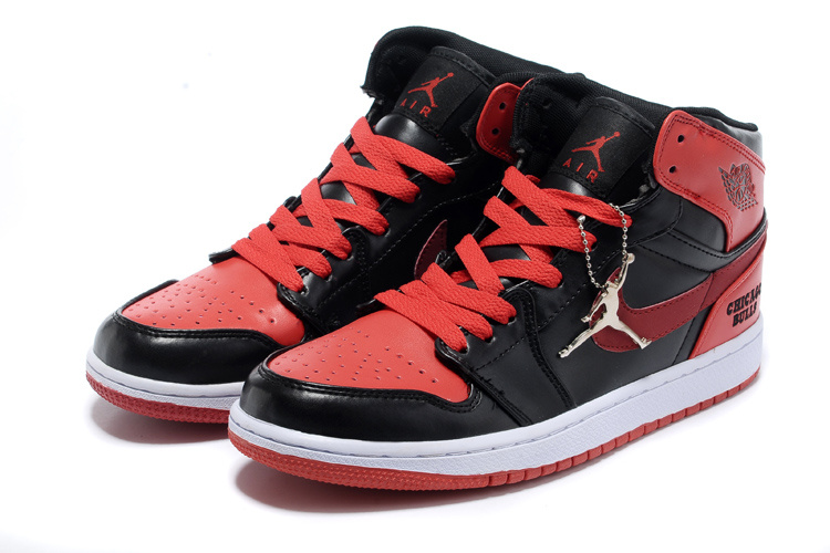 New Original Air Jordan 1 Black Red Shoes