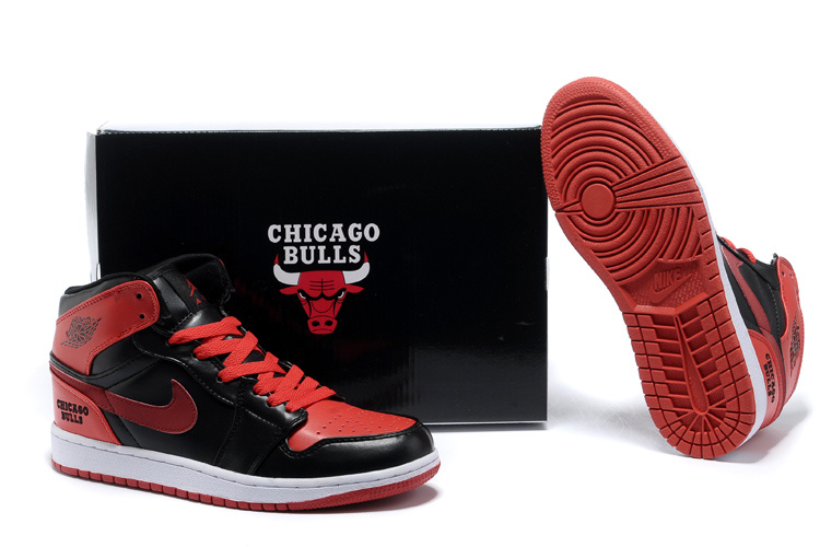 New Original Air Jordan 1 Black Red Shoes - Click Image to Close