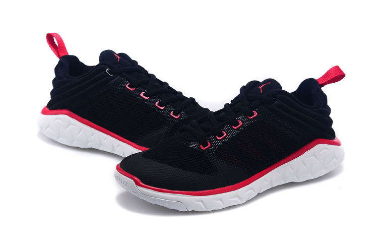 New Women Jordan Running Shoes Black Red White - Click Image to Close