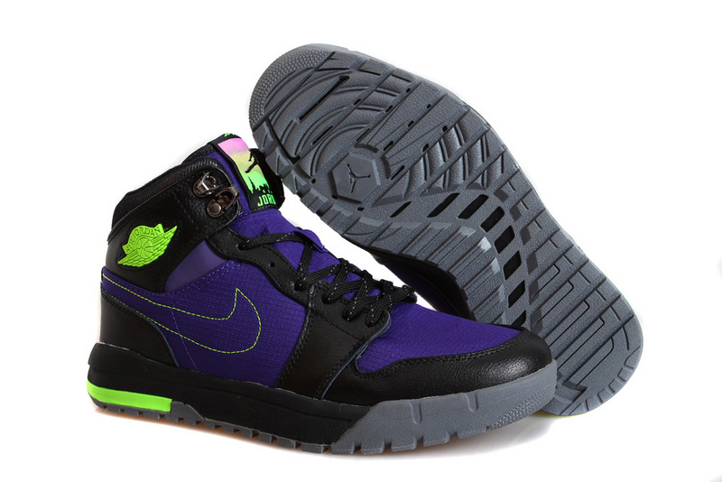 Jordan 1 Trek Black Purple Climbing Shoes