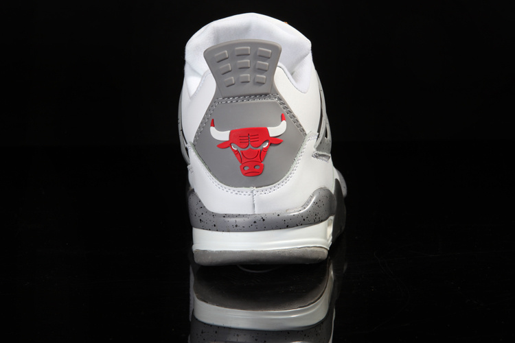 Original Air Jordan 4 White Black Shoes With Bulls - Click Image to Close