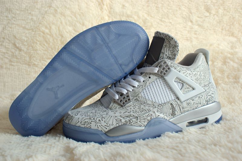 Perfect Air Jordan 4 Retro Carve Silver Shoes - Click Image to Close