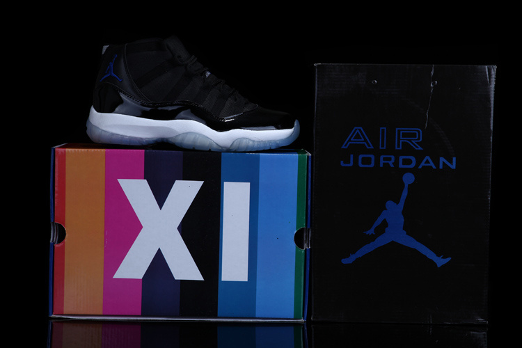 Real Rainbow Package Air Jordan 11 Concord Black White Shoes - Click Image to Close