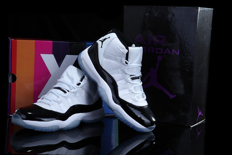 Real Rainbow Package Air Jordan 11 Concord White Black Shoes - Click Image to Close