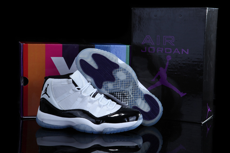 Real Rainbow Package Air Jordan 11 Concord White Black Shoes - Click Image to Close