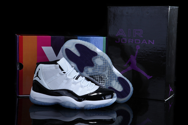 Real Rainbow Package Air Jordan 11 Concord White Black Shoes