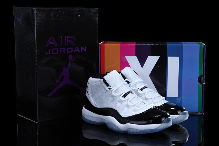 Real Rainbow Package Air Jordan 11 Concord White Black Shoes - Click Image to Close