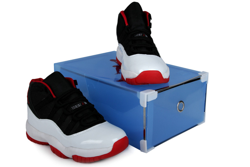 Summer Air Jordan 11 Black White Red Crystal Transparent Package - Click Image to Close