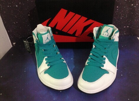 Super Air Jordan 1 Retro Green White Shoes
