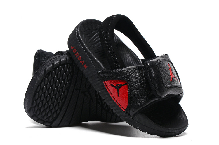 Toddler Jordan 12 Black Red Slipper