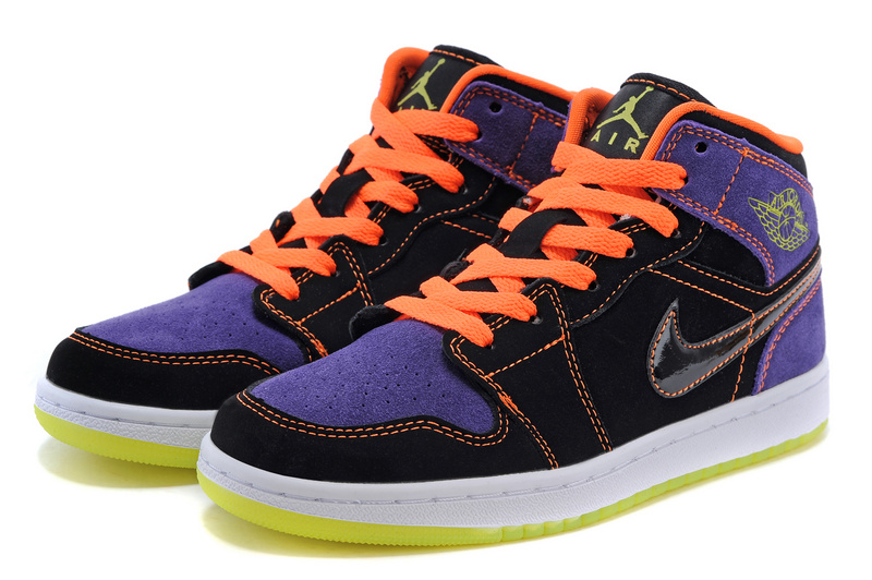 purple orange and white jordans