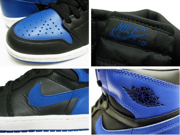 Air Jordan 1 Black Royal Blue White Shoes