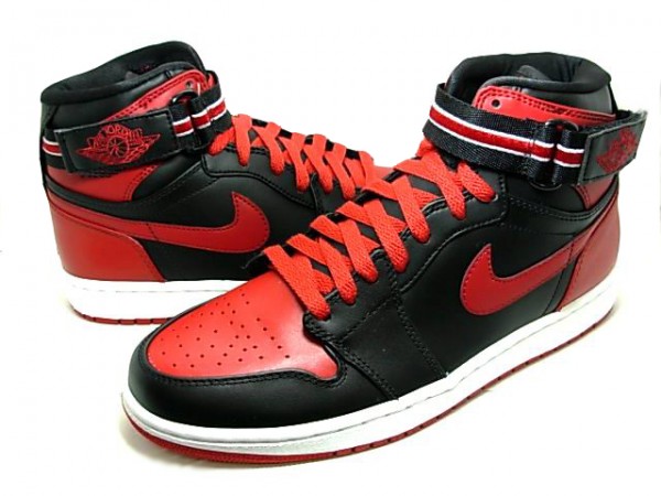 Air Jordan 1 High Strap Lack Varsity Red White Shoes - Click Image to Close