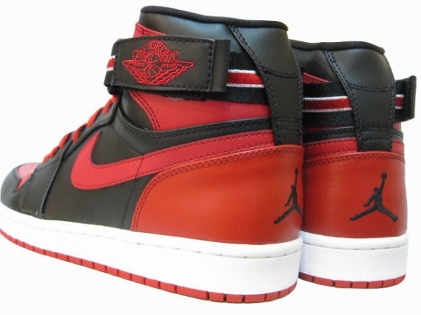 Air Jordan 1 High Strap Lack Varsity Red White Shoes - Click Image to Close