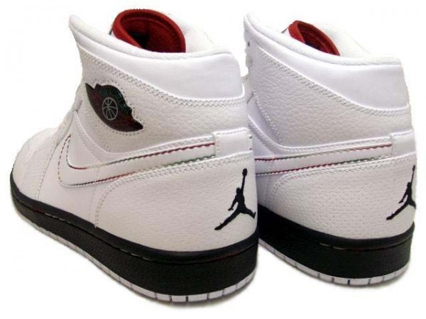 Jordan 1 Retro White Black Classic Green Varsity Red Shoes - Click Image to Close