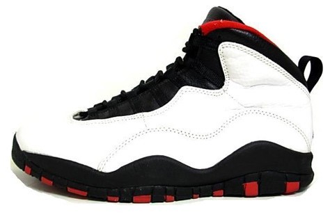 air jordan 10 chicago bulls white black true red shoes