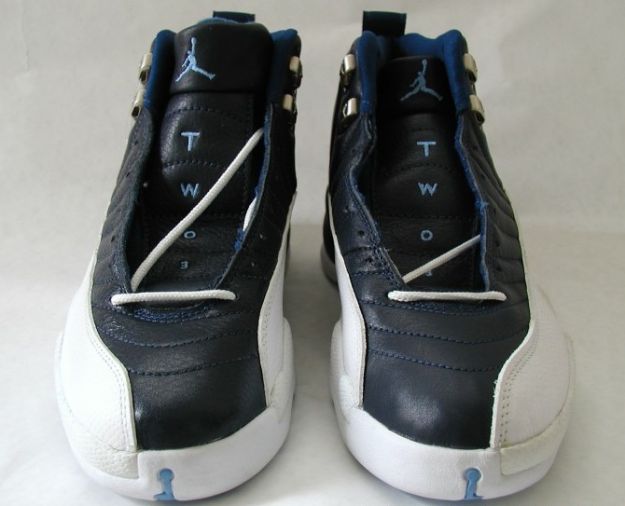 jordan 12 obsidian obsidian white french blue shoes