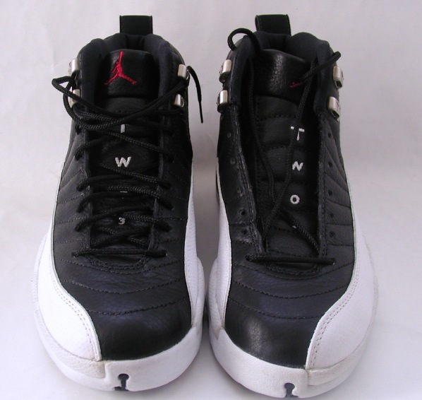 jordan 12 playoffs black varsity red white metallic silver shoes